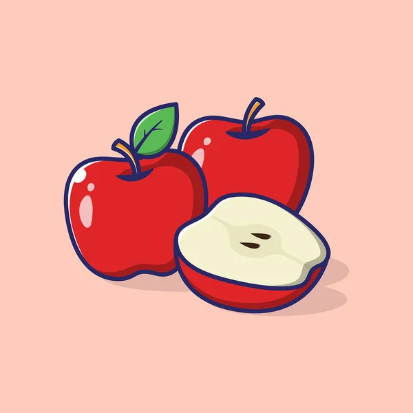 Manzanas Simple Vector Clipart — Vector de stock