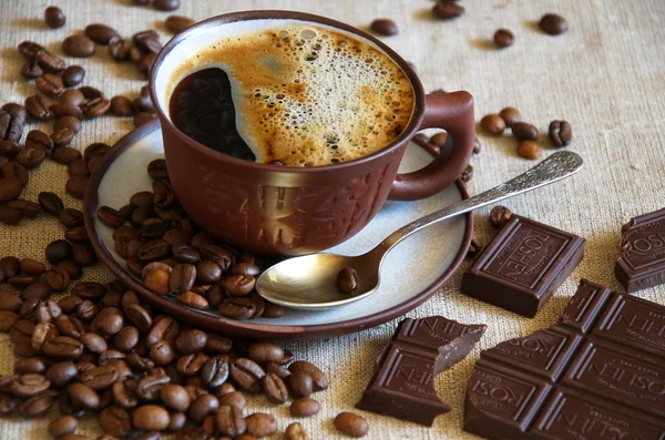 Cup with black coffee — Stock Photo, Image