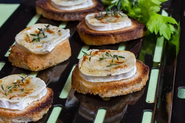 Tostadas y queso de cabra — Foto de Stock