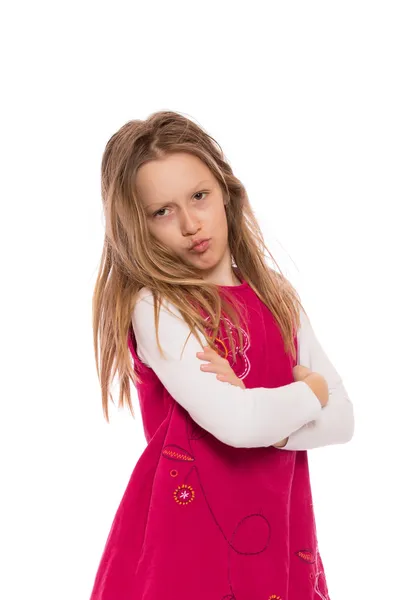 Young girl making face — Stock Photo, Image