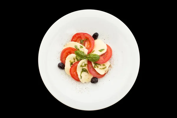 Świeże pomidory, sałatka z mozzarellą — Zdjęcie stockowe