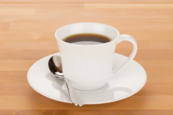 Tasse de café et cuillère en argent — Photo