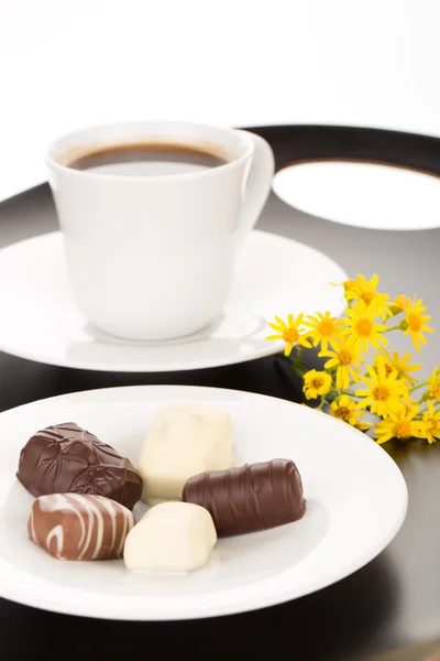 Chocolate e café — Fotografia de Stock