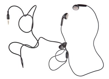 Earbud kulaklık beyaz zemin üzerine