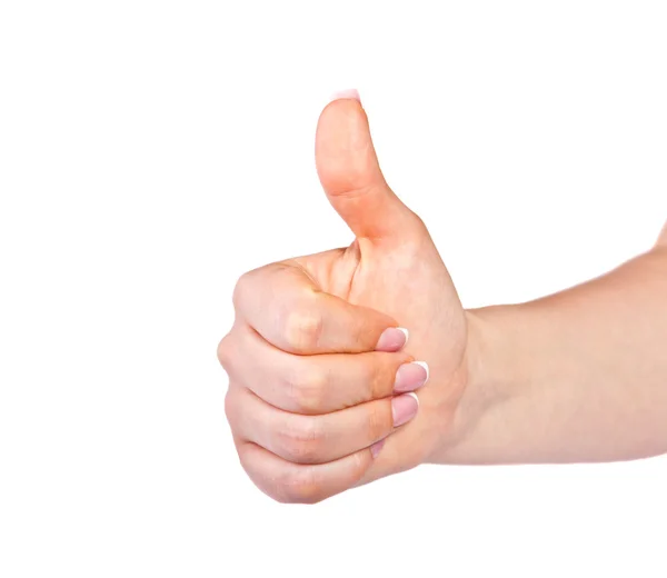 Woman's hand with thumb up — Stock Photo, Image