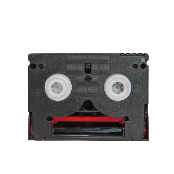 Beyaz zemin üzerine mini dv kaset — Stok fotoğraf