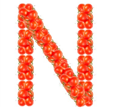 harfler beyaz zemin üzerine kırmızı domates