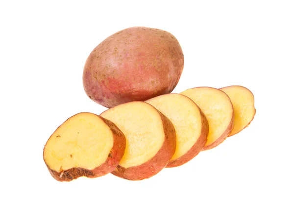 Patatas crudas sobre un fondo blanco —  Fotos de Stock