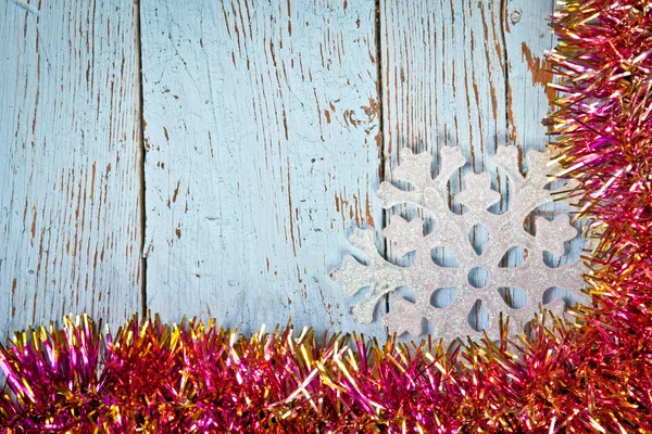 Christmas ornaments on a table top view — Stock Photo, Image