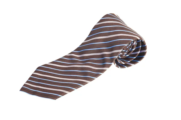 Twisted cravatta a righe su uno sfondo bianco — Foto Stock
