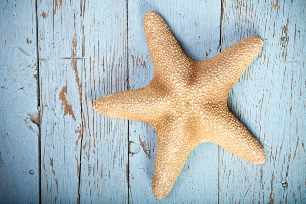 Ahşap zemin üzerinde deniz yıldızı — Stok fotoğraf