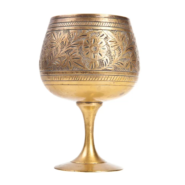 beyaz zemin üzerinde eski nikel gümüş cam