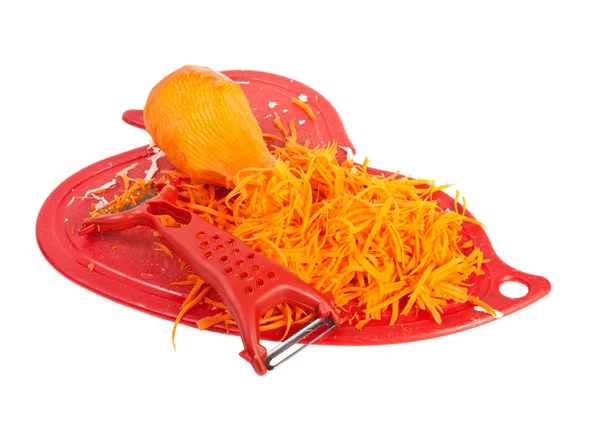 Chopped carrot on a chopping board — Stock Photo, Image