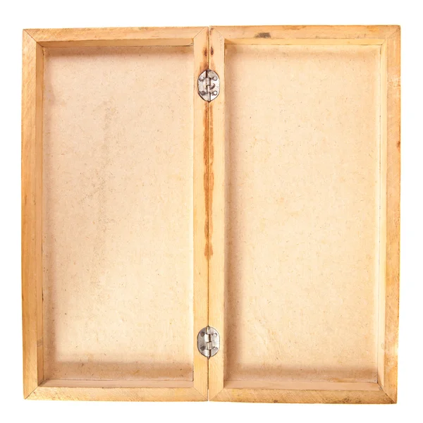 Empty open wooden box top view — Stock Photo, Image