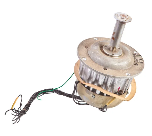 Old electric motor on a white background — Stock Photo, Image