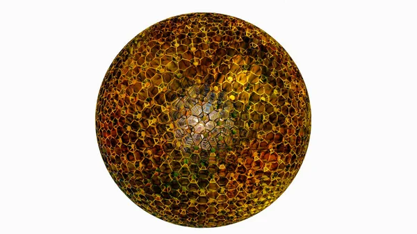 白い背景に切り抜きと穴のある球体 3Dレンダリング図 — ストック写真