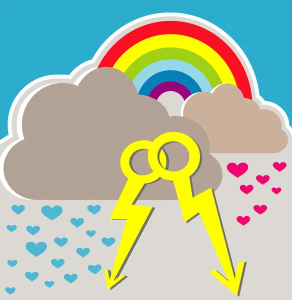 Gay amor colorido arco iris con rayo — Foto de Stock