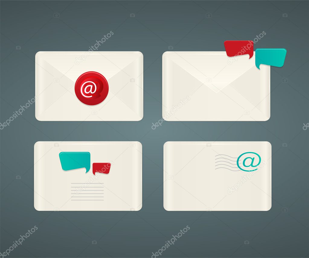 Set of paper Email envelopes