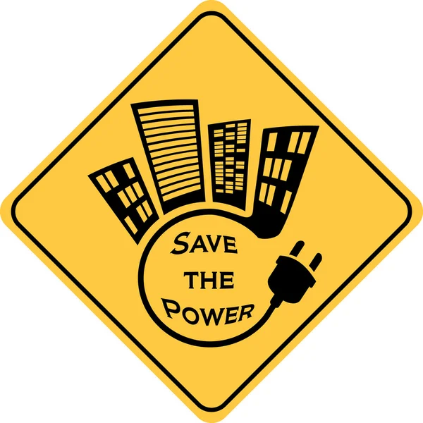 Save the power yellow sign — Stock Photo, Image