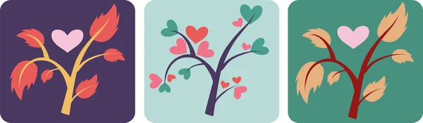 Conjunto de árboles de amor —  Fotos de Stock