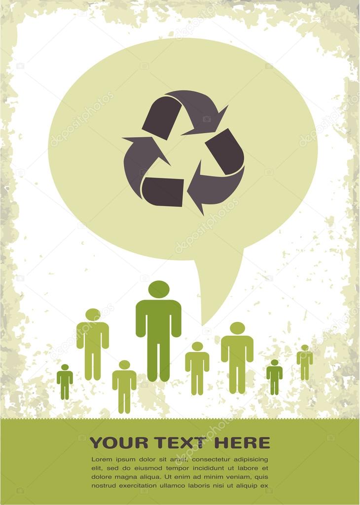 retro recycling eco poster