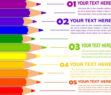 infographics renkli kalemler ile