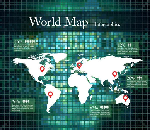 Digital Earth, infographie verte — Image vectorielle