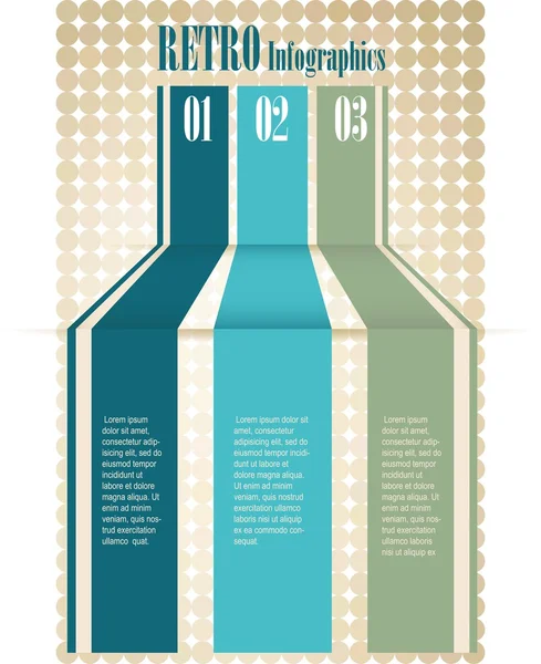 Retro kleur infographics nummer opties banner & kaart — Stockvector