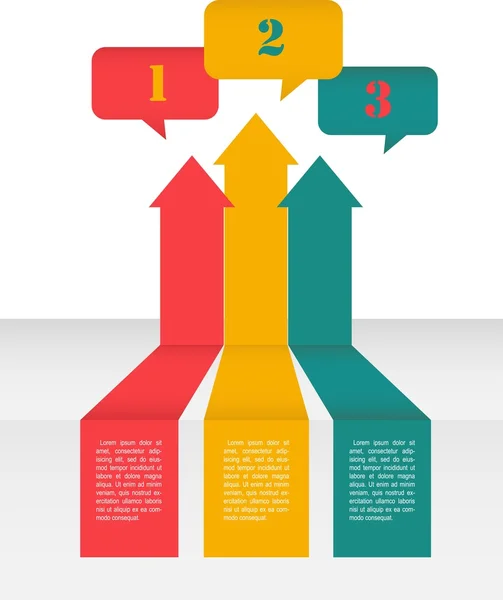 Perspectief vector lay-outontwerp van pijlen en tekstballonnen — Stockvector