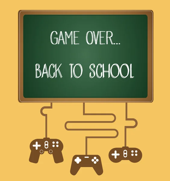 Game over, torna a scuola — Vettoriale Stock