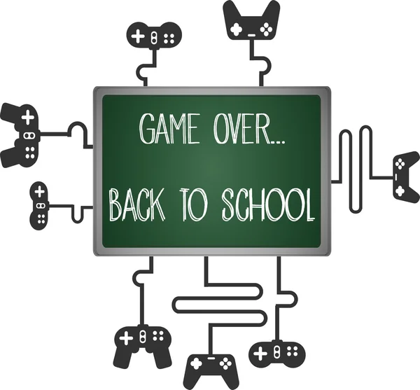 Game over, torna a scuola — Vettoriale Stock