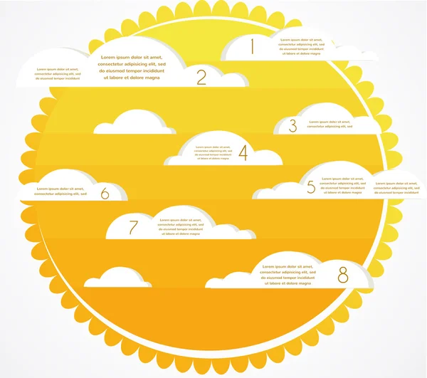 Goed weer infographics. hemel met wolken en zon — Stockvector
