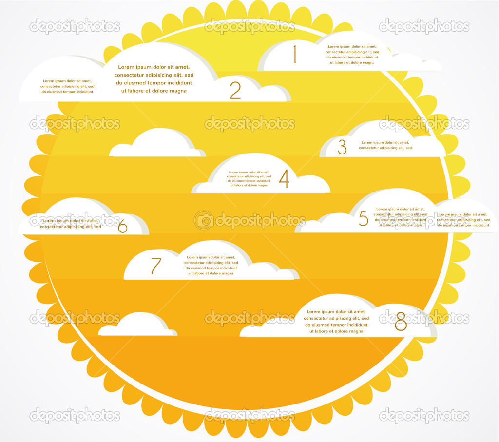 Good weather infographics. sky with clouds and sun