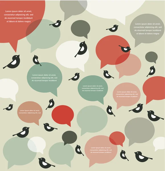 Ретро фон общения птиц, инфографика — стоковый вектор
