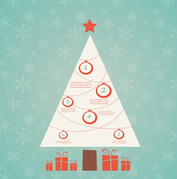 Infographic kerstboom met decoratie en geschenken — Stockfoto
