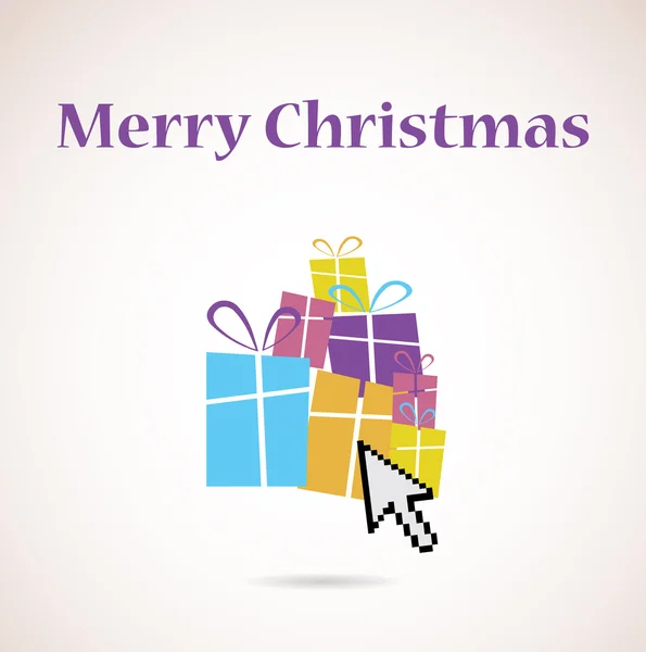 Pilha de presentes e árvore de Natal —  Vetores de Stock