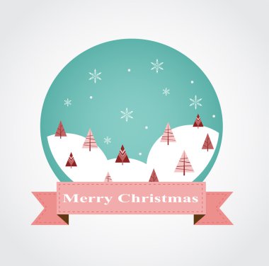 Noel tebrik kartı tasarımı ile süs biblo.