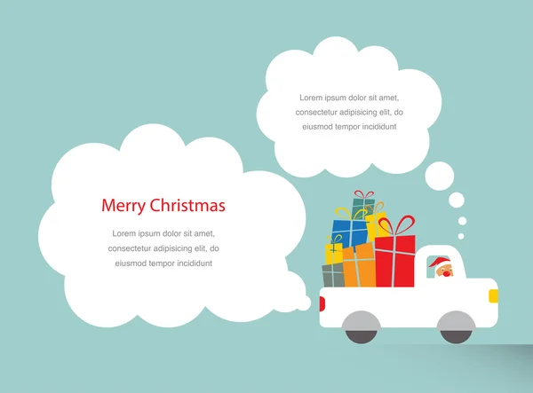 Santa driving a trank full of presents — Stock Photo, Image