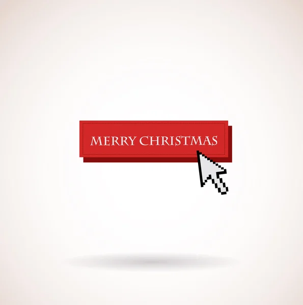 Red merry christmas button with computer arrow — Stock Photo, Image