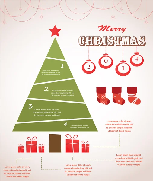 Ensemble d'icônes infographiques de Noël — Image vectorielle