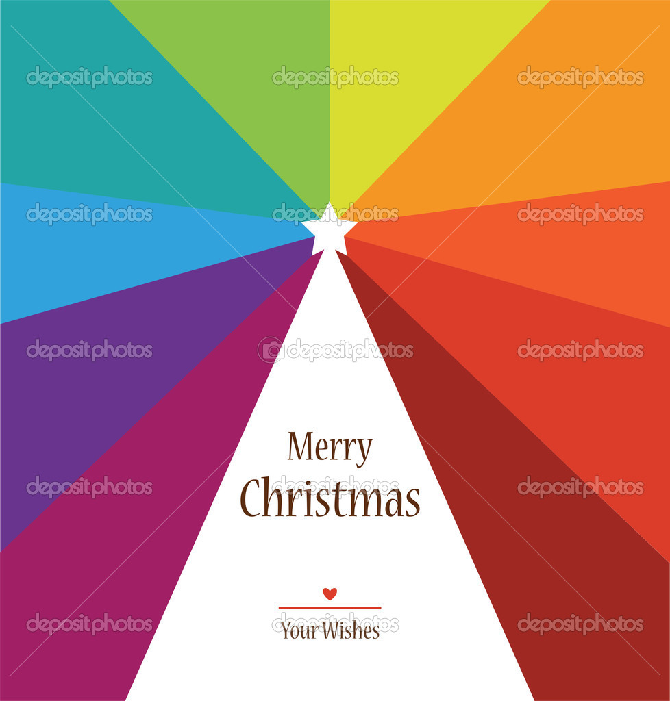 虹色の背景上にクリスマス ツリー ストックベクター C Lipmic