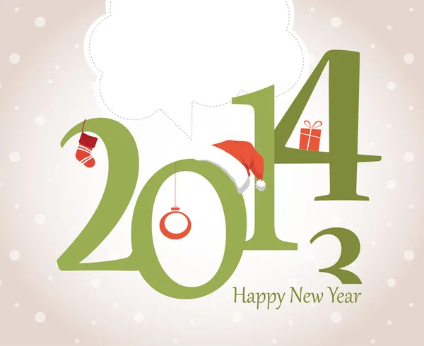 Nowy rok kartkę z życzeniami z Boże Narodzenie obiektów — Wektor stockowy