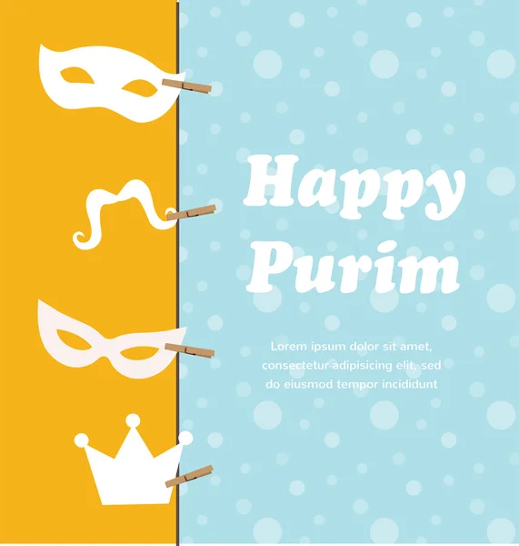 Jewish holiday Purim set. Vector illustration. Happy Purim. — Stock Vector