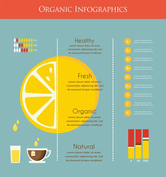 Citron a organické infografika. — Stockový vektor