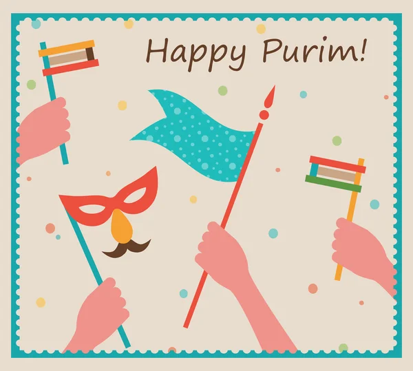 Happy Purim. Party or festival  Invitation design — Stock Vector