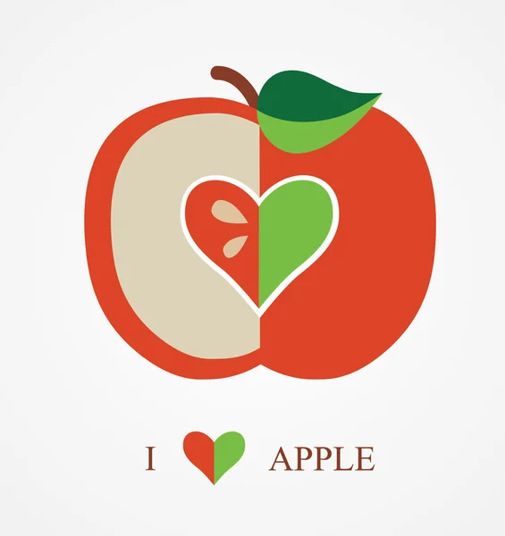 Ilustración vector amor de Apple — Vector de stock