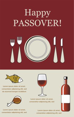 mutlu Fısıh Bayramı-seder pesach tatil elemanları ile