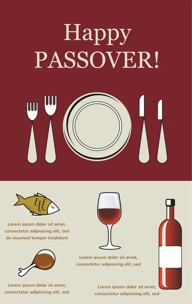 Happy Passover- Seder Pessah avec des éléments de vacances — Image vectorielle