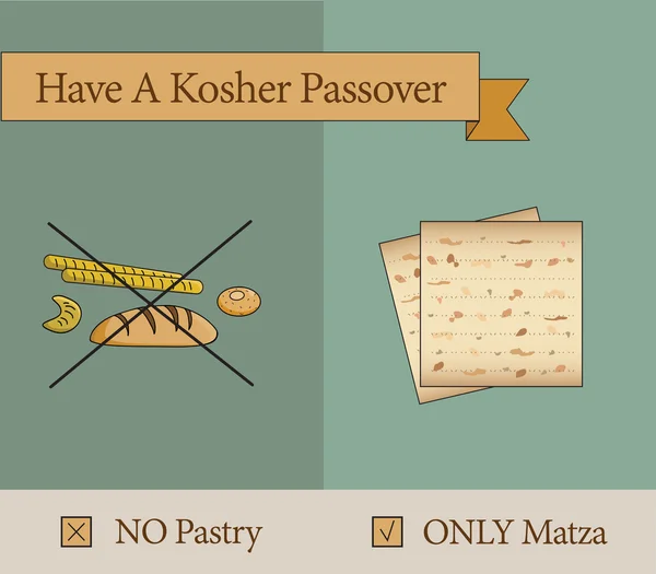 Tenha umas férias de passover kosher — Vetor de Stock