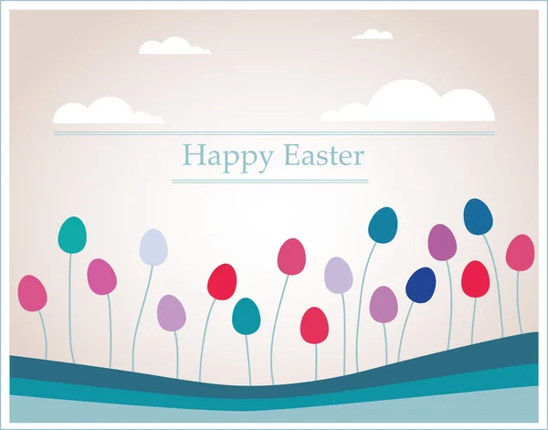 Uova di Pasqua che sembrano fiori dai colori retrò — Vettoriale Stock